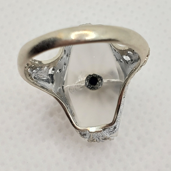 STUNNING VINTAGE 14k Art deco shield camphor ring - Picture 8 of 12